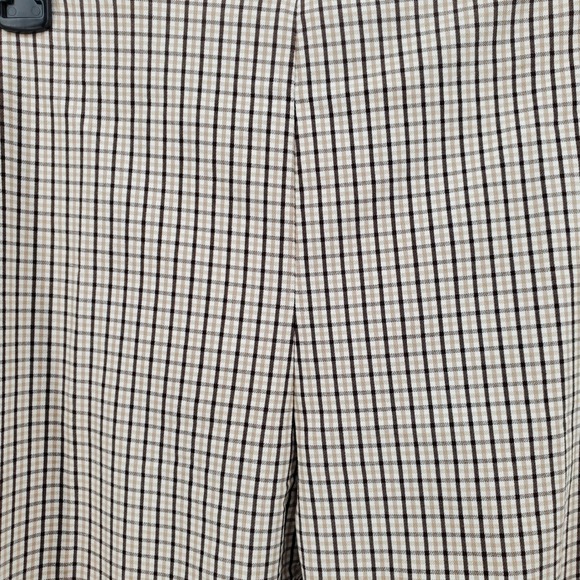 A New Day Plaid‎ Flat Front Pants Brown Beige Black Check Womens 12 Pre-Owned - Picture 8 of 12